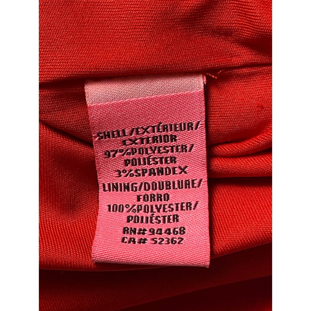 Betsy Johnson Watermelon Red Cap Sleeve Stretch Crepe Dress Women's Size 6 - Picture 8 of 8